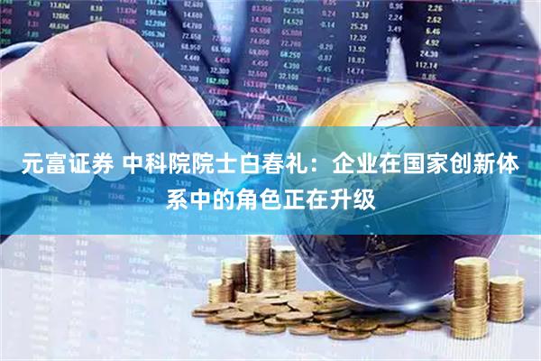 元富证券 中科院院士白春礼：企业在国家创新体系中的角色正在升级